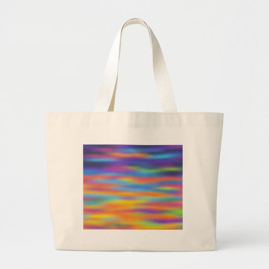 抽象的な砂漠の夕焼け空のアート作品 ラージトートバッグ (正面)