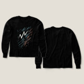抽象的な砕けた稲妻グラフィックTシャツ (デザイン 正面&背面)