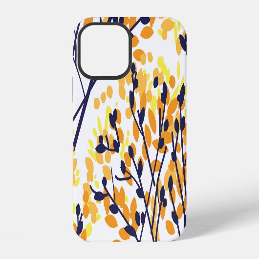 抽象的な秋の樹木 モダンなパターン iPhoneケース (裏面)