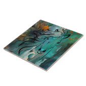 抽象的な秋の花柄のアート ワイルドホース タイル (側面)
