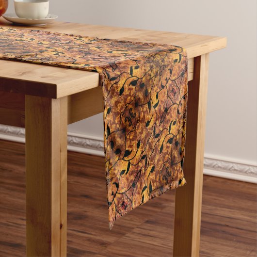 抽象的な秋の葉のシルエット ショートテーブルランナー (インサイチュ)