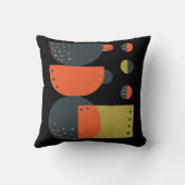 抽象的な積み重ねられたコーヒーマグスロー枕 クッション (裏面)