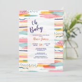 抽象的な筆致の招待状 招待状 (スタンド正面)