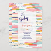 抽象的な筆致の招待状 招待状 (正面/裏面)