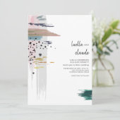 抽象的な筆致 現代のウェディング 招待状 (スタンド正面)