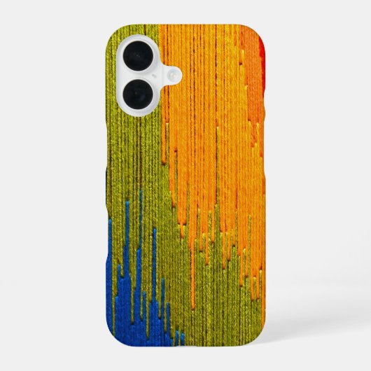 抽象的な糸のデザイン iPhone 16ケース (裏面)