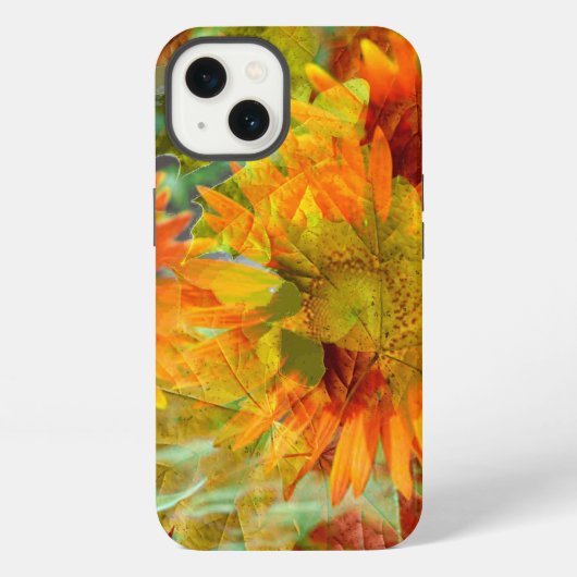 抽象的な紅葉の花 iPhoneケース (裏面)