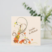 抽象的な紅葉、招待2を結婚しているつる植物 招待状 (スタンド正面)