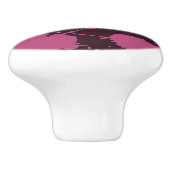 抽象的な紫とピンクのペイントのしぶきの水滴 セラミックノブ (側面)