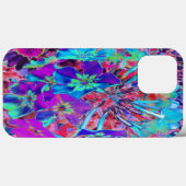 抽象的な紫と青の花の開花 Case-Mate iPhoneケース (裏面 (横))