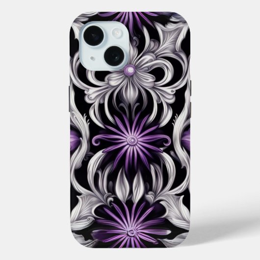 抽象的な紫の花の芸術 Case-Mate iPhoneケース (裏面)