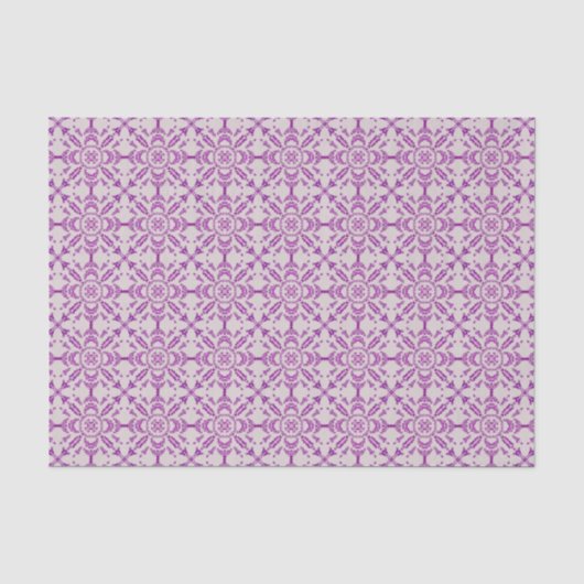 抽象的な紫の蘭の花のデザイン パターン アート 薄葉紙 (正面)