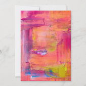 抽象的な紫ピンクの絵 招待状 (裏面)