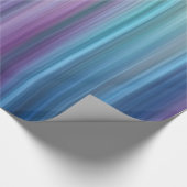 抽象的な紫色およびティール(緑がかった色)の勾配のストライプなパターン ラッピングペーパー (角)