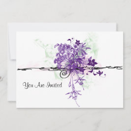 抽象的な紫色によっては花束、招待されます開花します 招待状