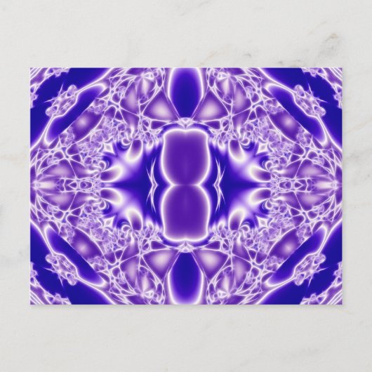 抽象的な紫色のクリスタル デザイン ポストカード (正面)