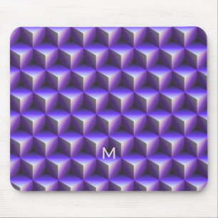 抽象的な紫色の立方体ブロック模様 マウスパッド