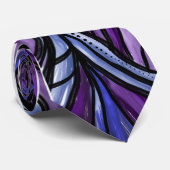 抽象的な紫色の蝶翼パターンタイ ネクタイ (ロール)