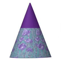 抽象的な紫色の魚の誕生日パーティーハット