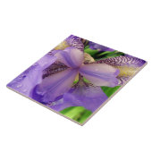 抽象的な紫色ユリの花のセラミックタイル タイル (側面)