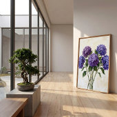 抽象的な紫陽花のキャンバスプリント ポスター