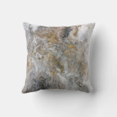 抽象的な絵画の灰色の黒い金ゴールドの白のアートワーク クッション (裏面)