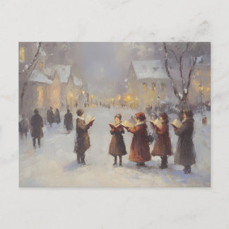 抽象的な絵画 クリスマス・キャロルを歌う人々 ポストカード