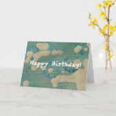 抽象的な絵画、ハッピーバースデー! カード (黄色い花)