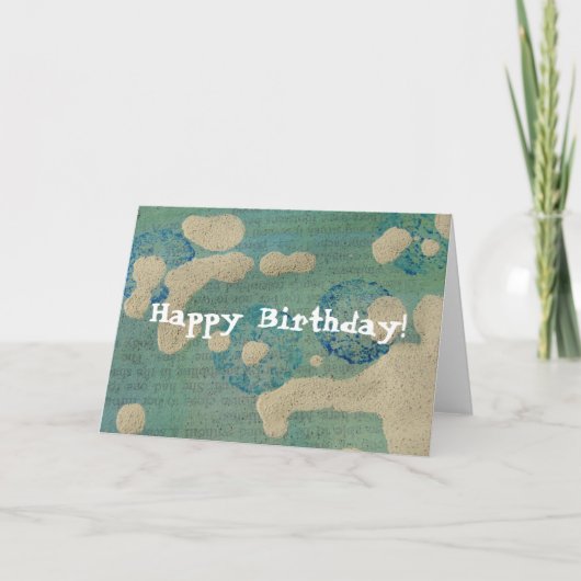 抽象的な絵画、ハッピーバースデー! カード (正面)