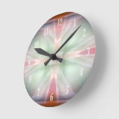 抽象的な緑および赤いパターン ラウンド壁時計 (傾斜)