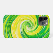 抽象的な緑と黄色の螺旋アート Case-Mate iPhoneケース (裏面(横))