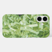 抽象的な緑のしわくちゃのシュレッダー加工された紙のテクスチャー Case-Mate iPhoneケース (裏面 (横))