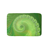 抽象的な緑のスパイラルフラクタル バスマット (正面)