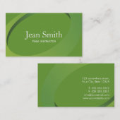抽象的な緑のヨガのインストラクターの名刺 名刺 (正面/裏面)