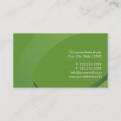 抽象的な緑のヨガのインストラクターの名刺 名刺 (裏面)
