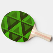 抽象的な緑の三角形パターンかい 卓球ラケット (横)