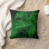 抽象的な緑の乱雑なフィラメント クッション (ブランケット)