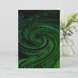 抽象的な緑の文房具 招待状