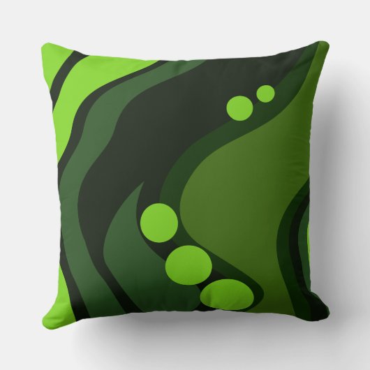 抽象的な緑の有機的な流動的な形 クッション (裏面)