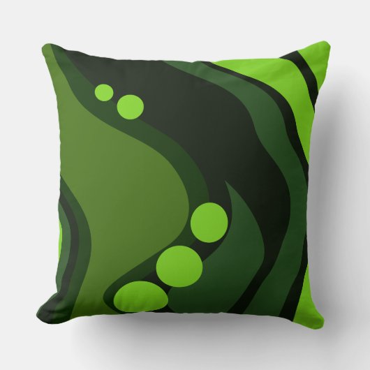 抽象的な緑の有機的な流動的な形 クッション (正面)