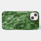 抽象的な緑の水の波紋 iPhoneケース (裏面横)