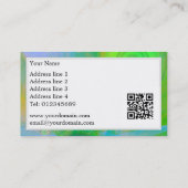 抽象的な緑の破烈の名刺 名刺 (裏面)