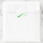 抽象的な緑のSwooshは背景を並べます ラウンドシール (バッグ)