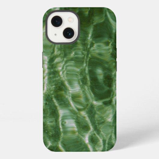 抽象的な緑水さざ波 iPhoneケース (裏面)