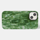 抽象的な緑色の水の波紋 iPhoneケース (裏面横)