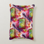 抽象的な緑、赤い壁紙 アクセントクッション (裏面(縦))