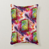 抽象的な緑、赤い壁紙 アクセントクッション (正面(垂直))