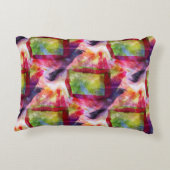 抽象的な緑、赤い壁紙 アクセントクッション (裏面)