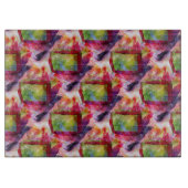 抽象的な緑、赤い壁紙 カッティングボード (正面)