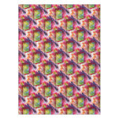 抽象的な緑、赤い壁紙 テーブルクロス (正面)